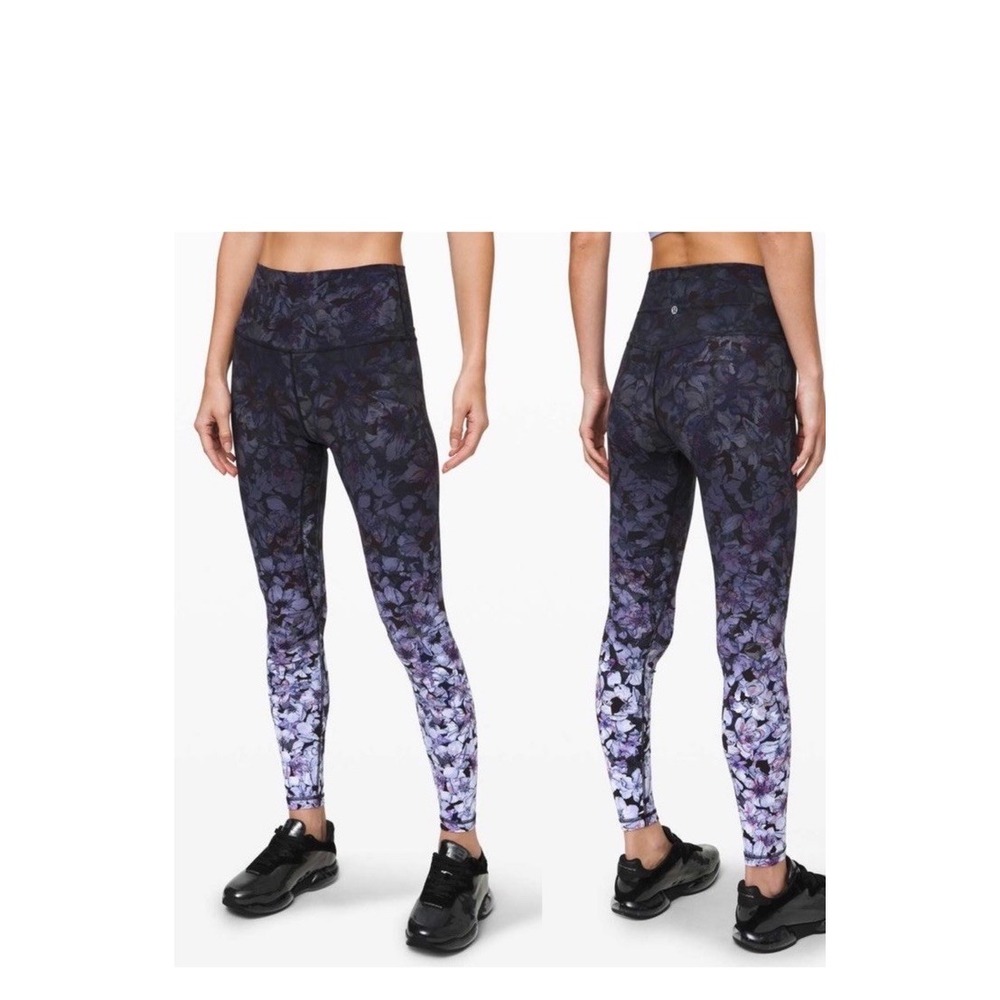 Lululenon Athletica Blue‎ Floral Align  Pants Size 10